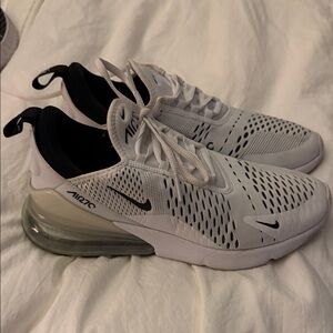 Nike White and Black Air Max 270 Sneakers